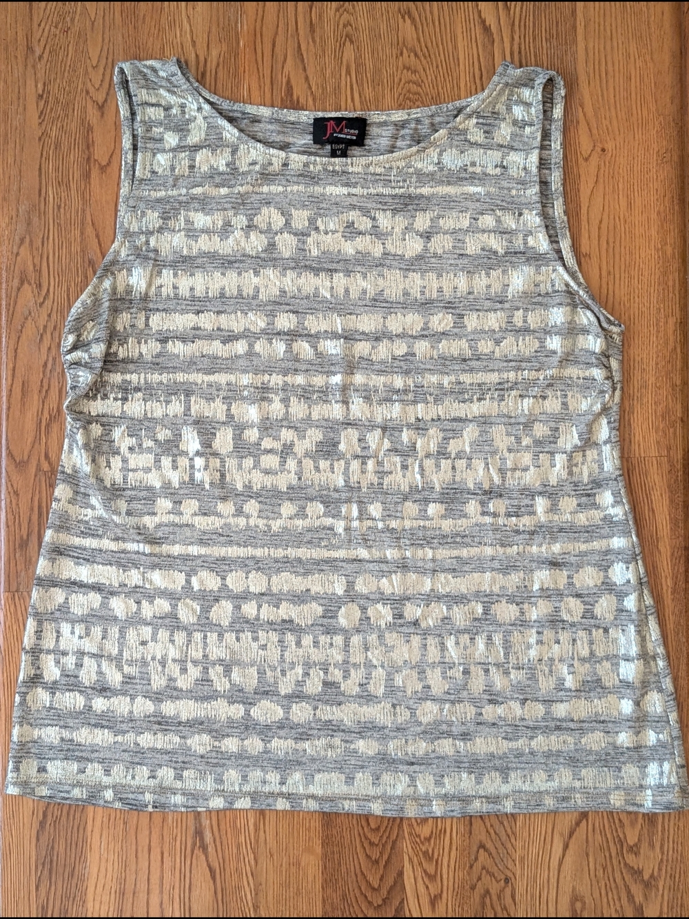 JM Collection Silver & Gray Sleeveless Knit Tank